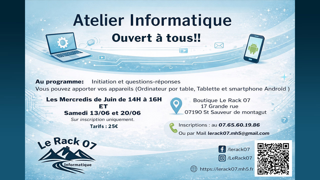 Atelier informatique Juin 2026